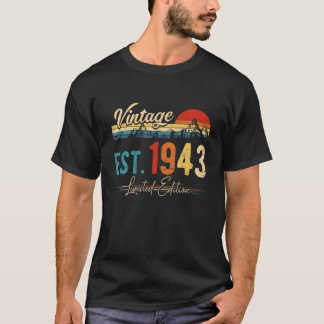 Camiseta Vintage 1943 Retro 79 Anos De Ser Incrível 79º
