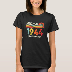 Camiseta Vintage 1944 Aniversário Homens Nasceres Em 1944