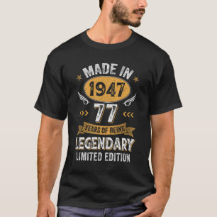 Camiseta Vintage 1947 77 Anos 77 Anos 77 Anos Aniversário P