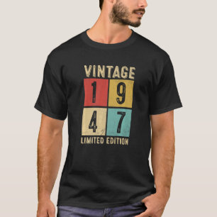 Camiseta Vintage 1947 Feita Em 1947 76º Aniversário 1