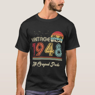 Camiseta Vintage 1948 Todas as Partes Originais 76º Anivers