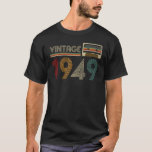 Camiseta Vintage 1949 75th Birthday for Men Husband Friend<br><div class="desc">Vintage 1949 75º Aniversário do Pai Men Husband Friends.</div>