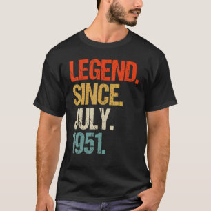 Camiseta vintage 1951 72º aniversário, retrato de 72 anos