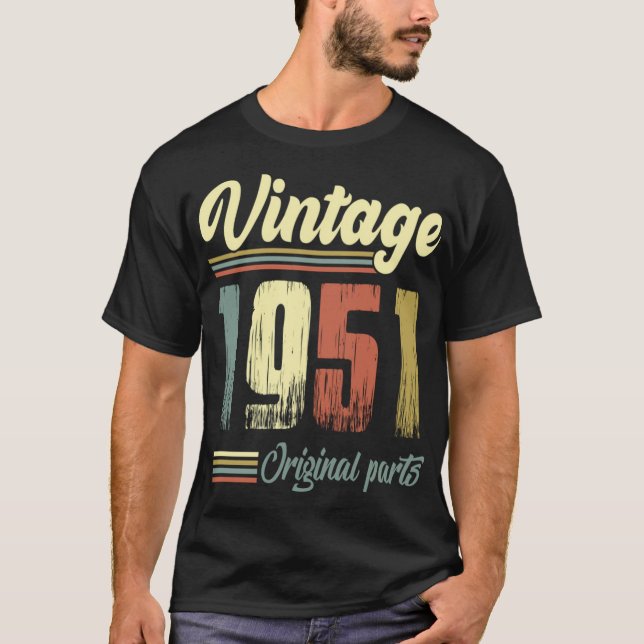 Camiseta Vintage 1951 Vintage 1951 Partes originais (Frente)