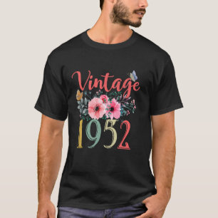 Camiseta Vintage 1952 Floral Hippie Groovy Wildflower 73rd