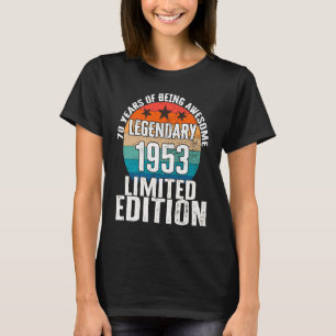 Camiseta Vintage 1953 Legendary Limited Edition 70 Anos