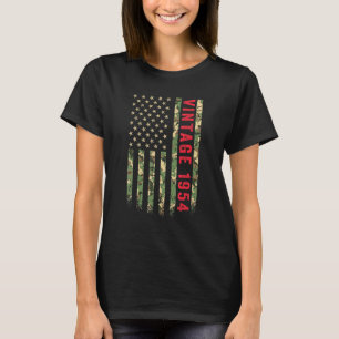 Camiseta Vintage 1954 American Flag Camo 68 Anos 68