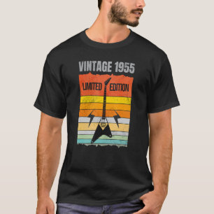 Camiseta Vintage 1955 Limited Edition Guitar Musical Birth