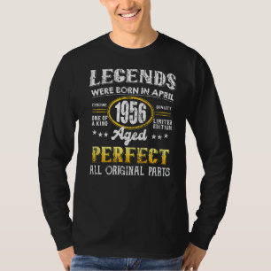 Camiseta Vintage 1956 Abril 66 Anos Homens E Mulheres 66 T