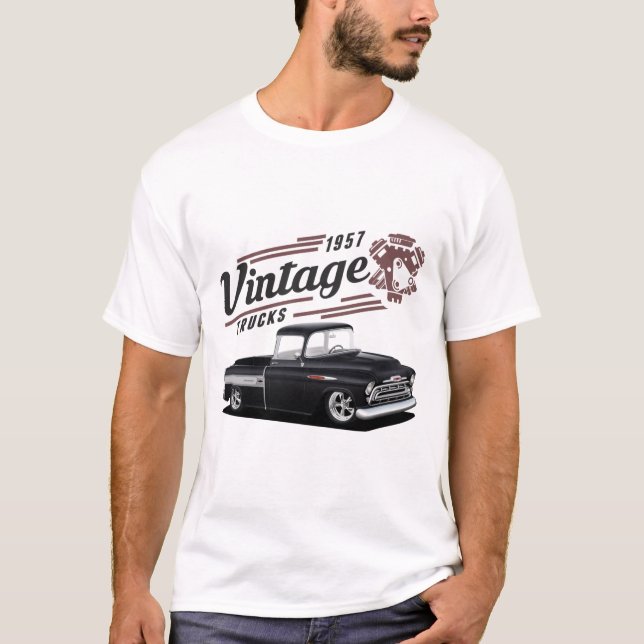 Camiseta Vintage 1957 Black Street Truck (Frente)