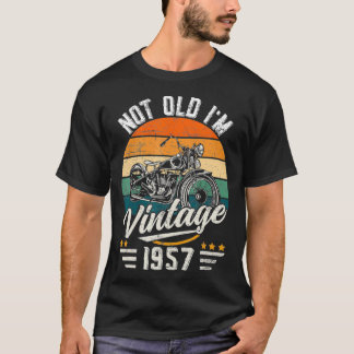 Camiseta Vintage 1957 Classic Motorcycle Lover 65 Anos