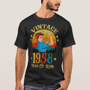 Camiseta Vintage 1958 Aniversário Presente Para Mulheres En