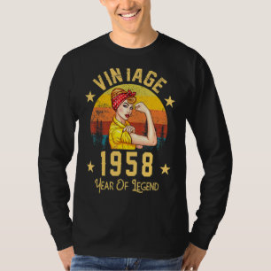 Camiseta Vintage 1958 Ano De Aniversário Da Legenda 64