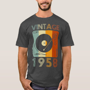 Camiseta Vintage 1958 Retro Record Player Birthday Vinyl