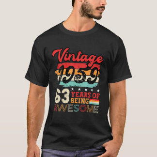 Camiseta Vintage 1959 63º Aniversário Legenda Bday 63 Anos