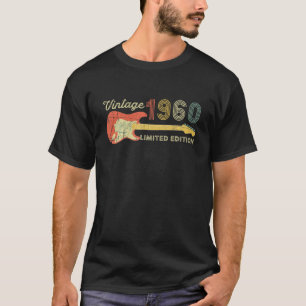 Camiseta Vintage 1960 Aniversário Presente - Guitarra Aman