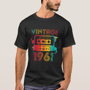 Camiseta Vintage 1961 60Tht Aniversário Oferece Cassete 60