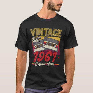 Camiseta Vintage 1961 Original Parts Funny 61 Years Old 61T