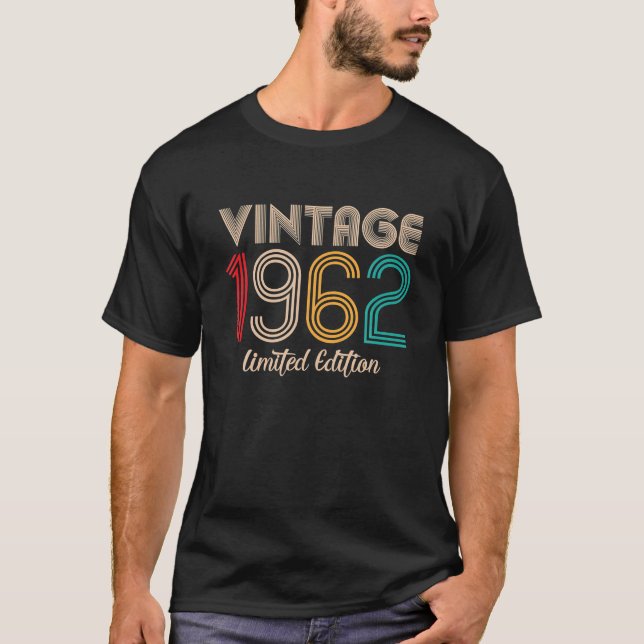 Camiseta Vintage 1962 Limited Edition 60th Birthday 60 (Frente)