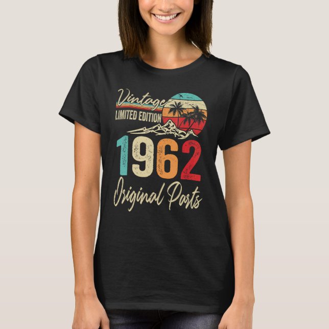 Camiseta Vintage 1962 Original Parts 60th Birthday (Frente)