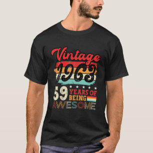Camiseta Vintage 1963 59ª Legenda De Aniversário Bday 59