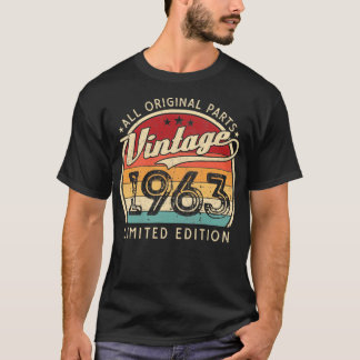 Camiseta Vintage 1963 Limited Edition 59 anos 59th Bir