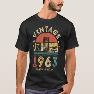 Camiseta Vintage 1963 Retro Cassete 1963 59º Aniversário 59
