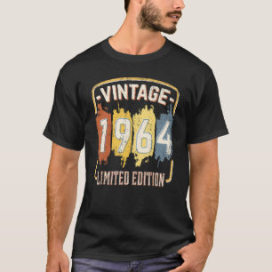 Camiseta Vintage 1964 Birth Year Limited Edition 59 Anos O