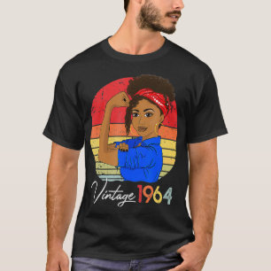Camiseta Vintage 1964 Black Girl Afro African American 57th