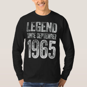 Camiseta Vintage 1965 Aniversário da Legenda do Nascer desd