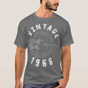 Camiseta Vintage 1966 Birthday Limited Edition Música de Vi