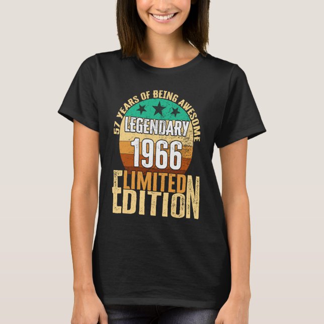 Camiseta Vintage 1966 Legendary Limited Edition 57 Anos (Frente)