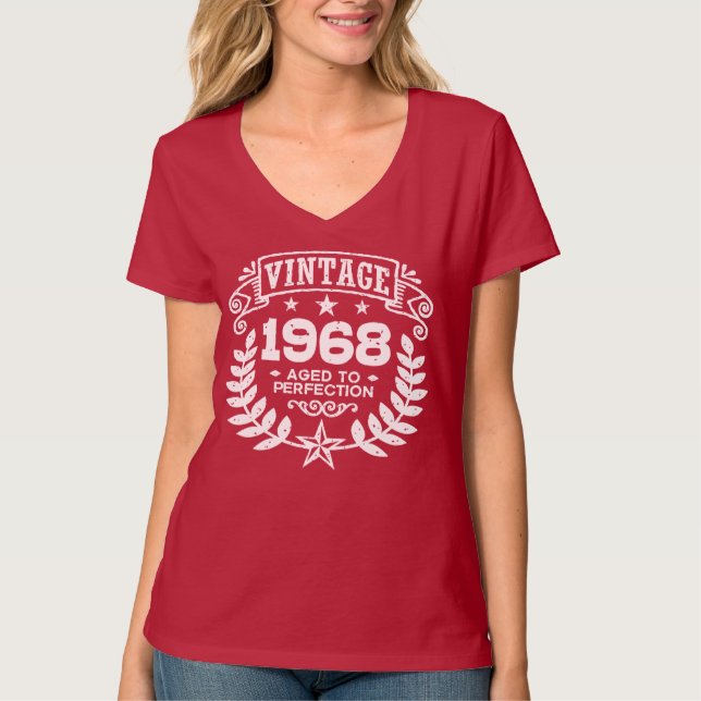Camiseta Vintage 1968 50th Birthday (Frente)