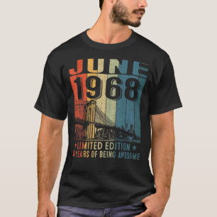 Camiseta Vintage 1968 54 Anos Feita Em Junho De 1968 54º Bi