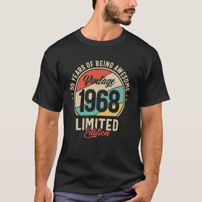 Camiseta Vintage 1968 - 55th Birthday (Frente)