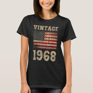 Camiseta Vintage 1968 Flag Birthday Squad Para Os Eua