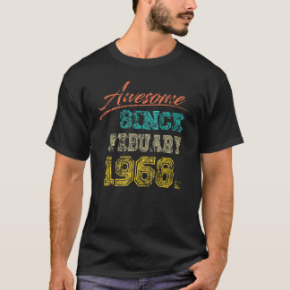 Camiseta Vintage 1968 incrível desde fevereiro Feliz 54