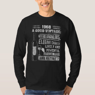 Camiseta Vintage 1968 Para O Vinho De Aniversário Masculino