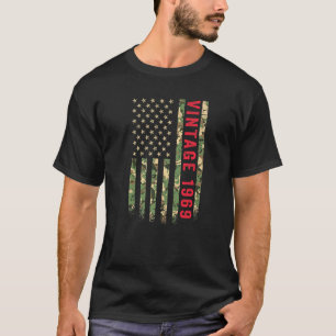 Camiseta Vintage 1969 American Flag Camo 53 Anos 53
