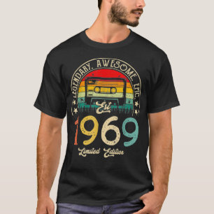 Camiseta Vintage 1969 Retro Cassette 1969 53º aniversário 5