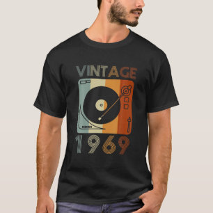 Camiseta Vintage 1969 Retro Record Player Birthday Vinyl DJ