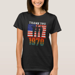 Camiseta Vintage 1970 52 Anos Antiga Flag American 52th Bir