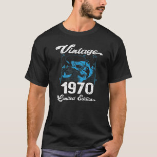 Camiseta Vintage 1970 52 Anos Pescadores de Pesca Birthda