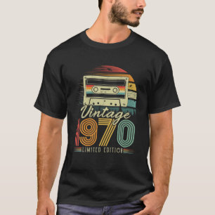 Camiseta Vintage 1970 Cassete Retro 1970 56º Aniversário 56