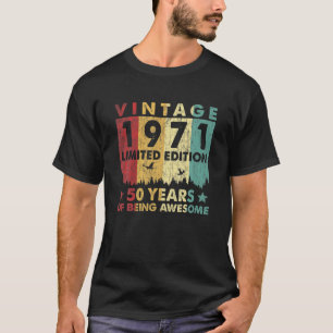 Camiseta Vintage 1971 50º Aniversário De 50 Anos Para Homen