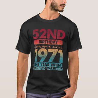 Camiseta Vintage 1971 52 Year Old Gifts Limited Edition 52n