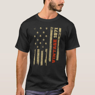 Camiseta Vintage 1971 Antiga Glória Americana Bandeira Aniv