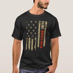 Camiseta Vintage 1971 Antiga Glória Americana Bandeira Aniv