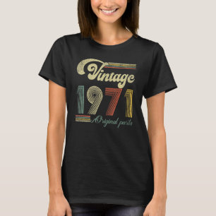 Camiseta Vintage 1971 Birthday Retro 52nd All Original Part