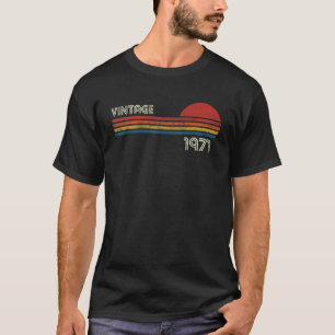 Camiseta Vintage 1971 Chest Stripe Aniversário